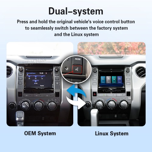 Viknav Linux Interface Box for Toyota Tundra 2014-2017 Wireless CarPlay Android Auto GPS Navigation Original Car Radio Screen