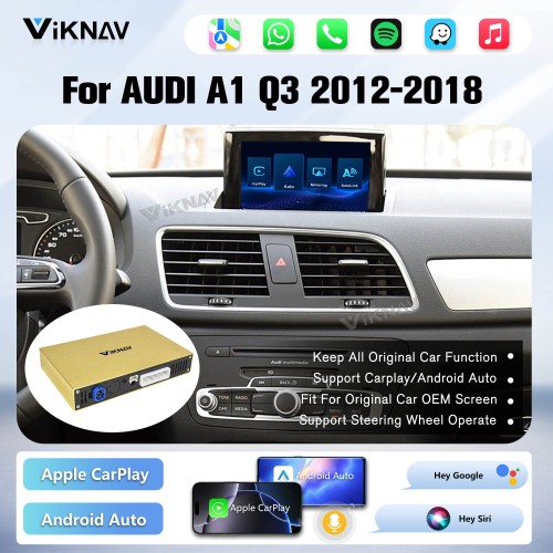 Viknav Linux Interface Box for AUDI A1 Q3 2012-2018 Wireless CarPlay Decoder Android Auto GPS Navigatipn Original Car Radio Screen