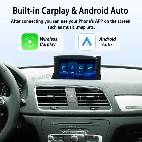 Viknav Linux Interface Box for AUDI A1 Q3 2012-2018 Wireless CarPlay Decoder Android Auto GPS Navigatipn Original Car Radio Screen