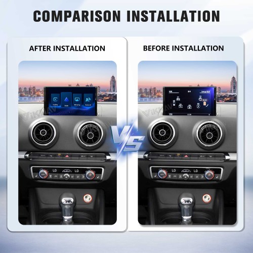 Viknav Linux Interface Box for AUDI A3 A4L A5 Q2L Q5L Q7 2014-2021 Wireless CarPlay Decoder Android Auto GPS Navigatipn Original Car Radio Screen