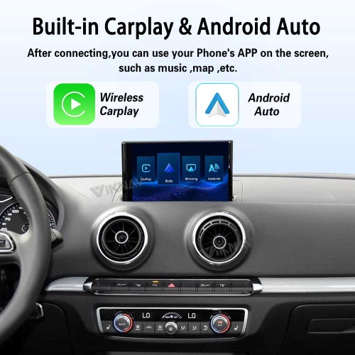 Viknav Linux Interface Box for AUDI A3 A4L A5 Q2L Q5L Q7 2014-2021 Wireless CarPlay Decoder Android Auto GPS Navigatipn Original Car Radio Screen