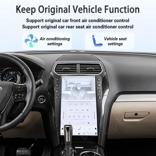 ViKNAV 14.4 Inch Android For Ford Explorer 2011-2019 Car Radio Multimedia DVD Player Qualcomm Snapdragon GPS Navigation Carplay Stereo Tape Recorder Head Unit