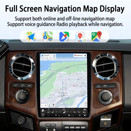 VIKNAV 12.1 Inch Android Car Radio For Ford F250 F350 F450 F650 2013-2016 Multimedia Player Carplay Screen GPS Navigation Car Stereo Head Unit Peachwood