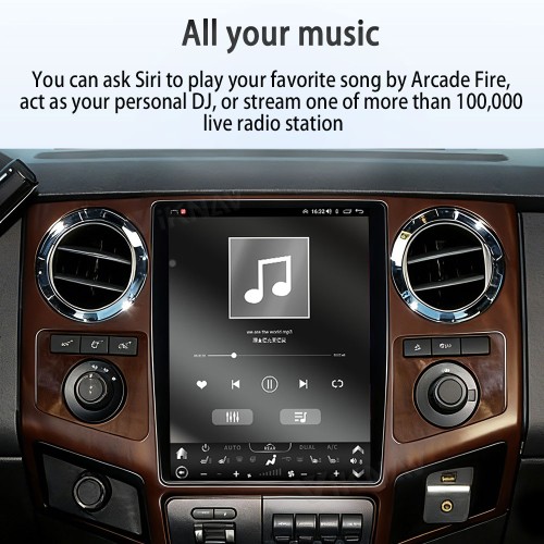 VIKNAV 12.1 Inch Android Car Radio For Ford F250 F350 F450 F650 2013-2016 Multimedia Player Carplay Screen GPS Navigation Car Stereo Head Unit Peachwood