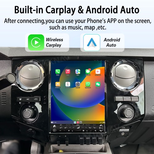 VIKNAV 12.1 Inch Android Car Radio For Ford F250 F350 F450 F650 2013-2016 Multimedia Player Carplay Screen GPS Navigation Car Stereo Head Unit Black
