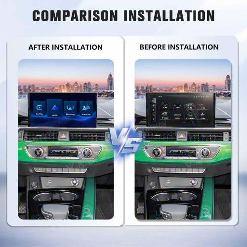 Viknav Linux Interface Box for AUDI A3 A4 A5 Q3 Q5 2019-2023 Wireless CarPlay Decoder Android Auto GPS Navigatipn Original Car Radio Screen