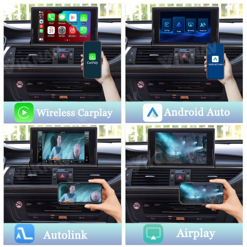 Viknav Linux Interface Box for AUDI A1 A4 A5 A6 A7 2009-2018 Wireless CarPlay Decoder Android Auto GPS Navigatipn Original Car Radio Screen