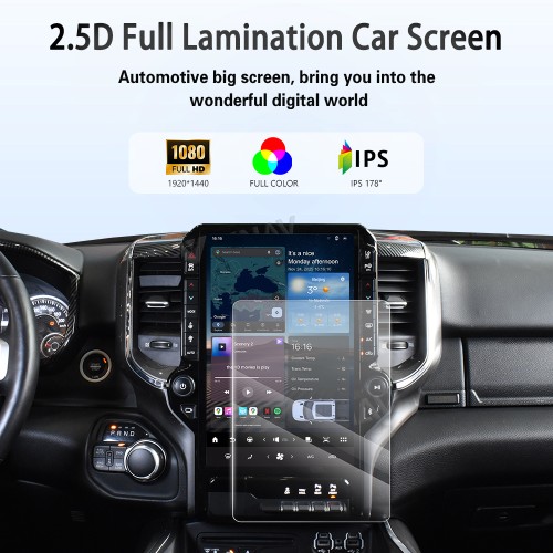 VIKNAV 14.4 Inch Android Car Stereo for Dodge Ram 2019 2020 2021 2022 2023 2024 Wireless CarPlay Android Auto GPS Navigation