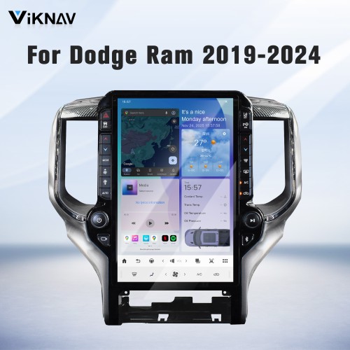 VIKNAV 14.4 Inch Android Car Stereo for Dodge Ram 2019 2020 2021 2022 2023 2024 Wireless CarPlay Android Auto GPS Navigation