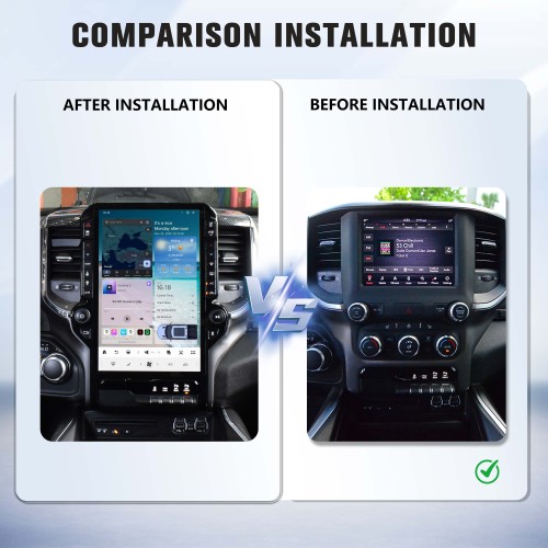 VIKNAV 14.4 Inch Android Car Stereo for Dodge Ram 2019 2020 2021 2022 2023 2024 Wireless CarPlay Android Auto GPS Navigation