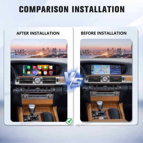 Viknav Android 13 Interface Box for Lexus LS 2013-2023 Wireless CarPlay Decoder Android Auto GPS Navigation  Original Car Radio Screen