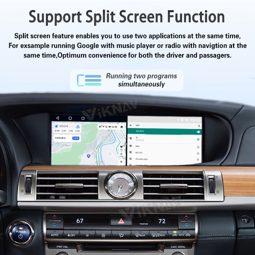 Viknav Android 13 Interface Box for Lexus LS 2013-2023 Wireless CarPlay Decoder Android Auto GPS Navigation  Original Car Radio Screen