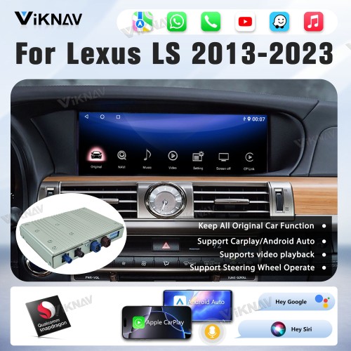 Viknav Android 13 Interface Box for Lexus LS 2013-2023 Wireless CarPlay Decoder Android Auto GPS Navigation  Original Car Radio Screen