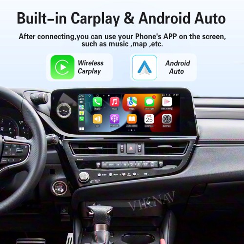 Viknav Android 13 Interface Box for Lexus ES 2018-2023 Wireless CarPlay Decoder Android Auto GPS Navigation  Original Car Radio Screen
