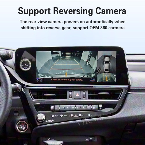 Viknav Android 13 Interface Box for Lexus ES 2018-2023 Wireless CarPlay Decoder Android Auto GPS Navigation  Original Car Radio Screen