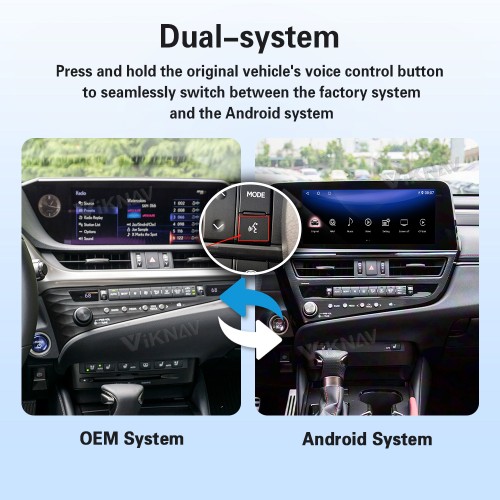 Viknav Android 13 Interface Box for Lexus ES 2018-2023 Wireless CarPlay Decoder Android Auto GPS Navigation  Original Car Radio Screen