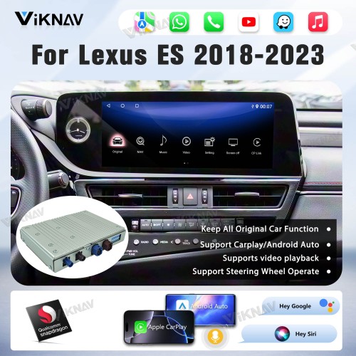 Viknav Android 13 Interface Box for Lexus ES 2018-2023 Wireless CarPlay Decoder Android Auto GPS Navigation  Original Car Radio Screen