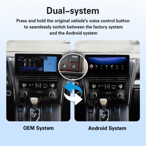 Viknav Android 13 Interface Box for Lexus LM 2018-2020 Wireless CarPlay Decoder Android Auto GPS Navigation  Original Car Radio Screen