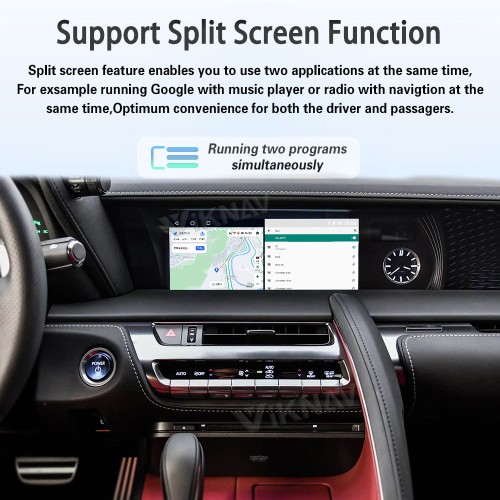 Viknav Android 13 Interface Box for Lexus LC500 2018-2022 Wireless CarPlay Decoder Android Auto GPS Navigation  Original Car Radio Screen