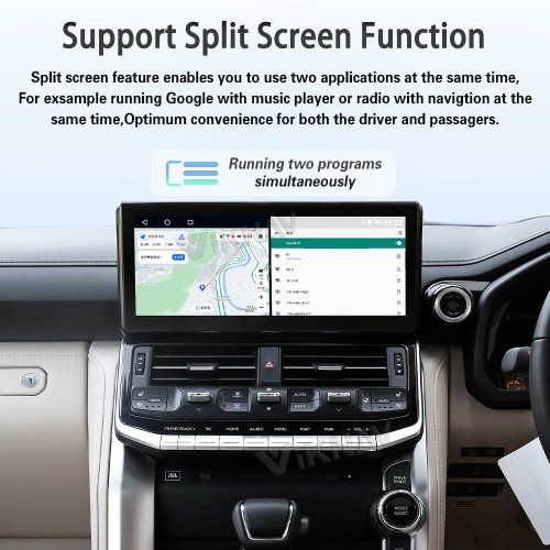 Viknav Android 13 Interface Box for Toyota LC300 LC300 2022-2024 Wireless CarPlay Decoder Android Auto GPS Navigation Original Car Radio Screen