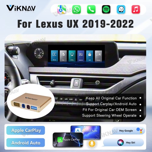 Viknav Linux Interface Box for Lexus UX 2019-2022 Wireless CarPlay Android Auto GPS Navigation Original Car Radio Screen