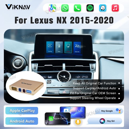 Viknav Linux Interface Box for Lexus NX 2015 -2020 Wireless CarPlay Decoder Android Auto GPS Navigation Original Car Radio Screen
