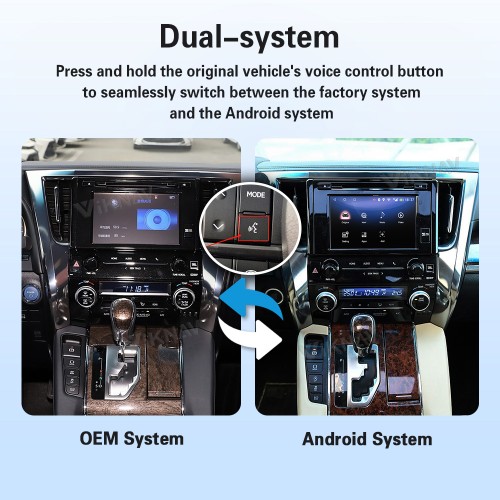 Viknav Android 13 Interface Box for Toyota Alphard 2020-2022 Wireless CarPlay Decoder Android Auto GPS Navigation Original Car Radio Screen