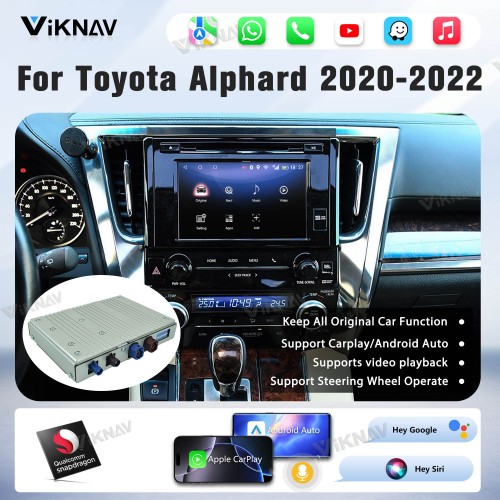 Viknav Android 13 Interface Box for Toyota Alphard 2020-2022 Wireless CarPlay Decoder Android Auto GPS Navigation Original Car Radio Screen