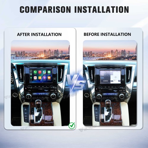 Viknav Android 13 Interface Box for Toyota Alphard 2020-2022 Wireless CarPlay Decoder Android Auto GPS Navigation Original Car Radio Screen