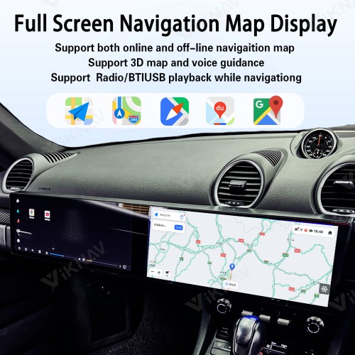 Android System Car Stereo Radio For Porsche 718 2016-2023 Auto Stereo Wireless Carplay GPS Navigation Multimedia Player Dual 12.3 Inch RHD Touch Screen 128GB