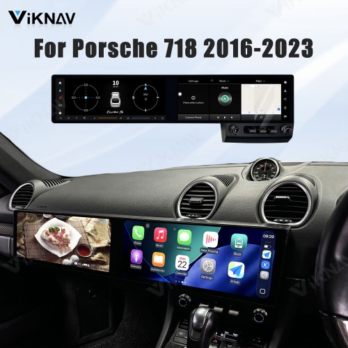 Android System Car Stereo Radio For Porsche 718 2016-2023 Auto Stereo Wireless Carplay GPS Navigation Multimedia Player Dual 12.3 Inch RHD Touch Screen 128GB