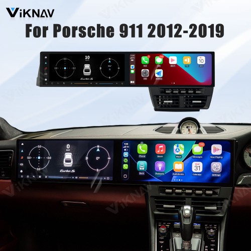 Android System Car Stereo Radio For Porsche 911 2012-2019 Auto Stereo Wireless Carplay GPS Navigation Multimedia Player Dual 12.3 Inch RHD Touch Screen 128GB