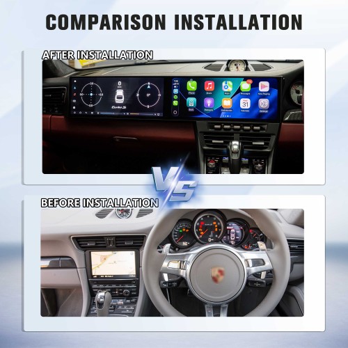 Android System Car Stereo Radio For Porsche 911 2012-2019 Auto Stereo Wireless Carplay GPS Navigation Multimedia Player Dual 12.3 Inch RHD Touch Screen 128GB