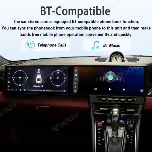 Android System Car Stereo Radio For Porsche 911 2012-2019 Auto Stereo Wireless Carplay GPS Navigation Multimedia Player Dual 12.3 Inch RHD Touch Screen 128GB