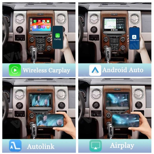 Viknav Linux Interface Decoder Box for Ford F150 Raptor 2013 2014 Wireless CarPlay Android Auto GPS Navigation Original Car Radio Touch Screen