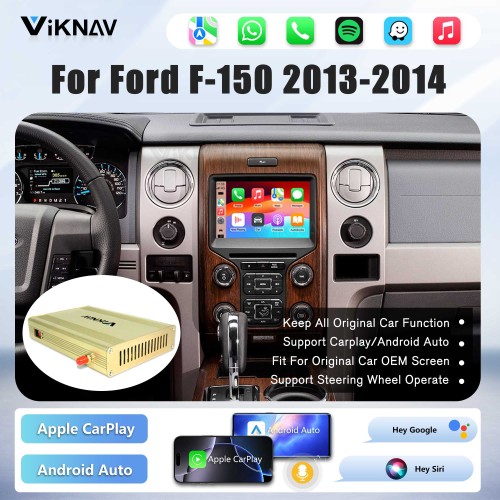 Viknav Linux Interface Decoder Box for Ford F150 Raptor 2013 2014 Wireless CarPlay Android Auto GPS Navigation Original Car Radio Touch Screen