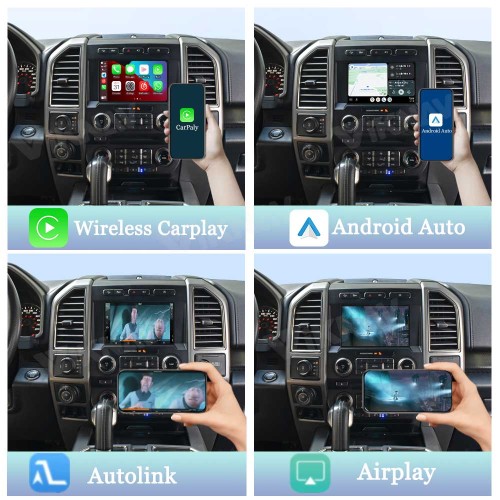 Viknav Linux Interface Decoder Box Upgrade for Ford F150 Raptor 2015-2020 Wireless CarPlay Android Auto GPS Navigation Original Car Radio Touch Screen