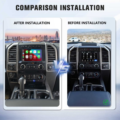 Viknav Linux Interface Decoder Box Upgrade for Ford F150 Raptor 2015-2020 Wireless CarPlay Android Auto GPS Navigation Original Car Radio Touch Screen