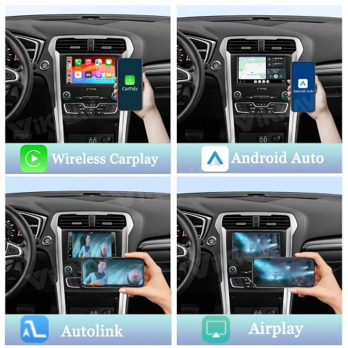 Viknav Linux Interface Decoder Box Upgrade for Ford Fusion Mondeo Wireless CarPlay Android Auto GPS Navigation Original Car Radio Touch Screen