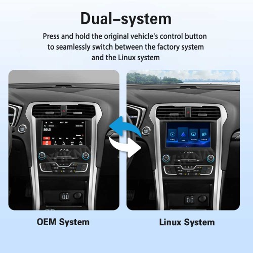 Viknav Linux Interface Decoder Box Upgrade for Ford Fusion Mondeo Wireless CarPlay Android Auto GPS Navigation Original Car Radio Touch Screen
