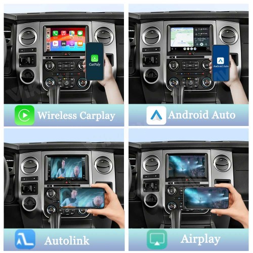 Viknav Linux Interface Decoder Box for Ford Expedition 2011-2016 Wireless CarPlay Android Auto GPS Navigation Original Car Radio Touch Screen