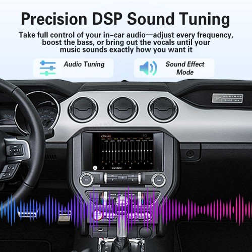 Viknav Linux Interface Decoder Box for Ford Mustang 2015 2016 Wireless CarPlay Android Auto GPS Navigation Original Car Radio Touch Screen