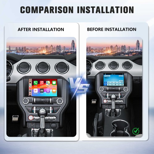 Viknav Linux Interface Decoder Box for Ford Mustang 2015 2016 Wireless CarPlay Android Auto GPS Navigation Original Car Radio Touch Screen