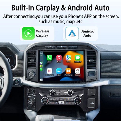 Viknav 13 Inch Car Radio Android For Ford F150 2021-2025 Stereo Wireless Carplay Android Auto Touch Screen GPS Navigation Multimedia player 128GB