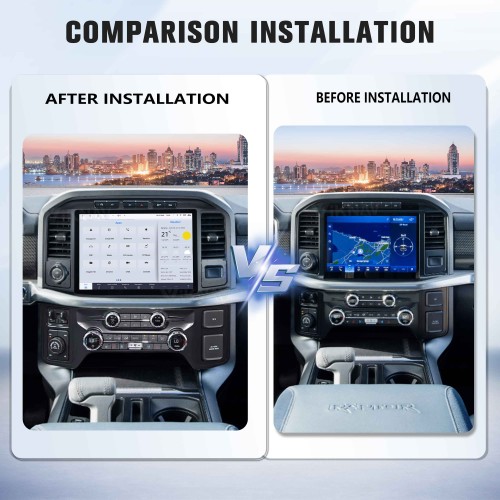 Viknav 13 Inch Car Radio Android For Ford F150 2021-2025 Stereo Wireless Carplay Android Auto Touch Screen GPS Navigation Multimedia player 128GB