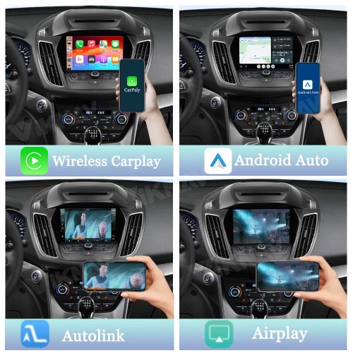 Viknav Linux Interface Decoder Box for Ford C-Max 2013-2015 Wireless CarPlay Android Auto GPS Navigation Original Car Radio Touch Screen