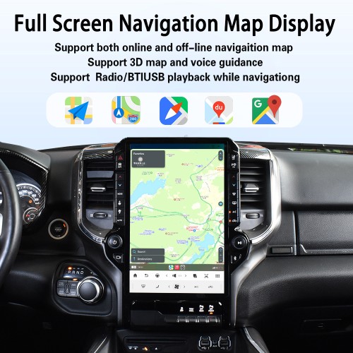 VIKNAV 14.4 Inch Android Car Stereo for Dodge Ram 2019 2020 2021 2022 2023 2024 Wireless CarPlay Android Auto GPS Navigation PLAYER