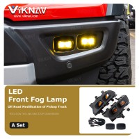 Viknav For 2021-2023 Ford F150 Raptor Front Bumper yellow LED Fog Light Signal Lamps 2P