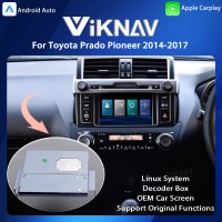 Viknav Linux System OEM Car For Toyota Prado Pioneer 2014-2017 Upgrade Decoder Box MuItimedia Wireless CarPlay Android Auto
