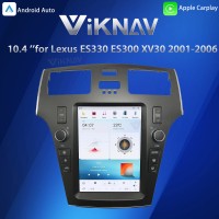 Viknav Car Radio Stereo for Lexus ES330 ES300 XV30 2001-2006 Radio Upgrade 10.4 Inch Tesla Style Touch Screen Replacement Head Unit with Wireless CarPlay & Android Auto